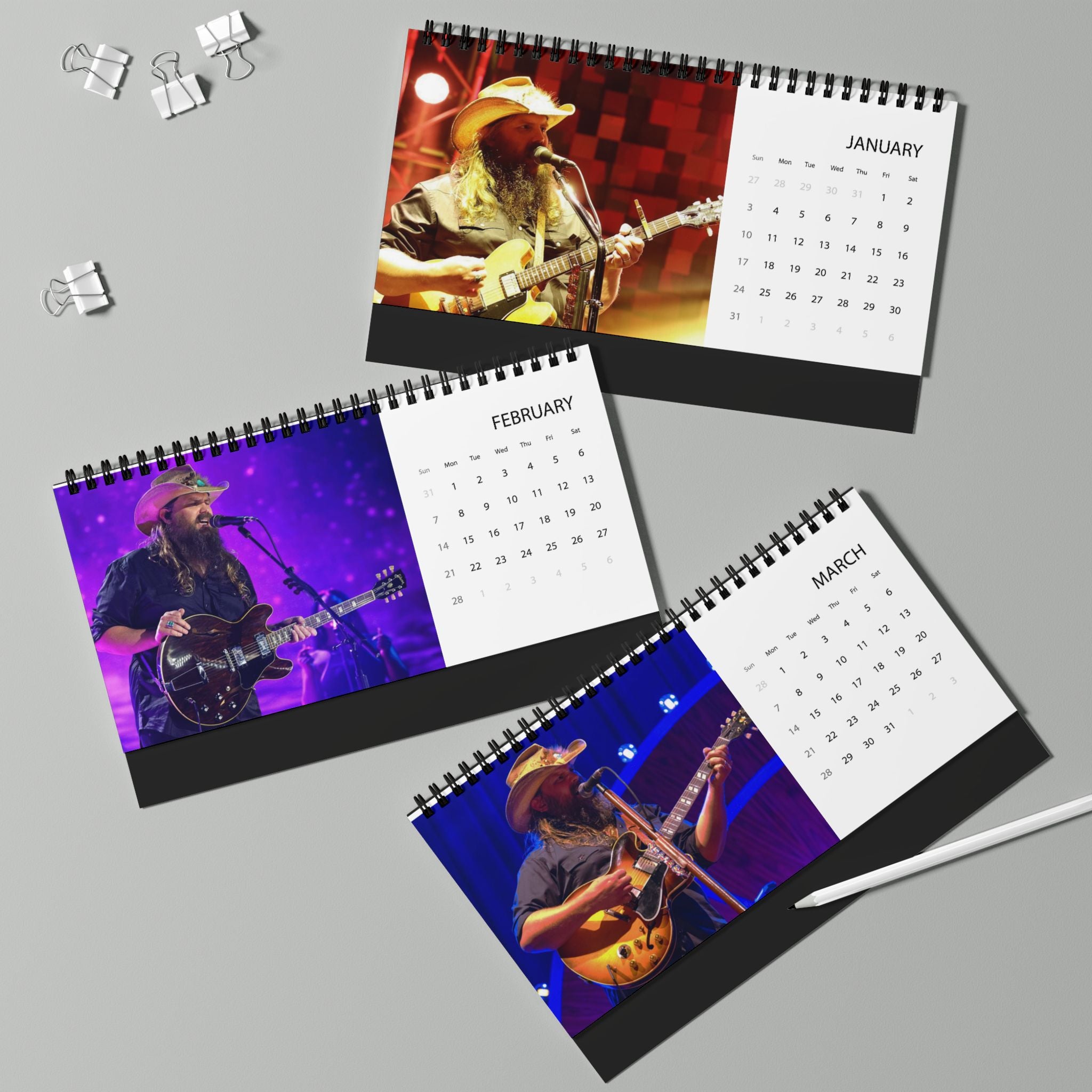 Chris Stapleton Desktop Calendar (2027 grid)