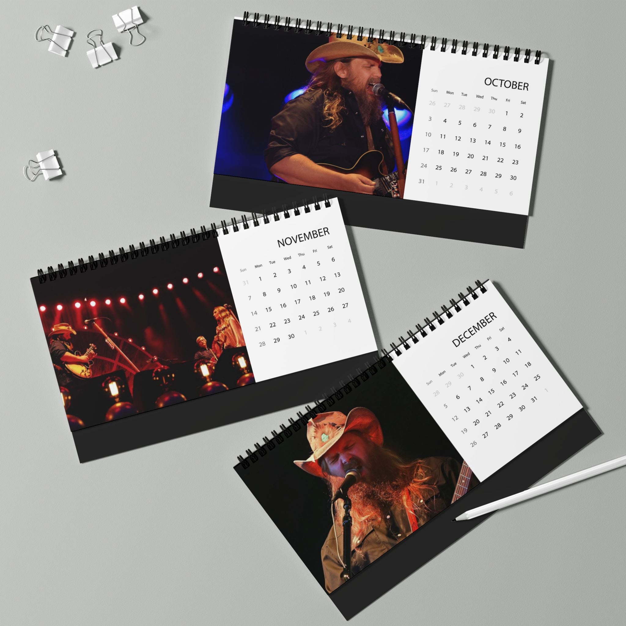 Chris Stapleton Desktop Calendar (2027 grid)