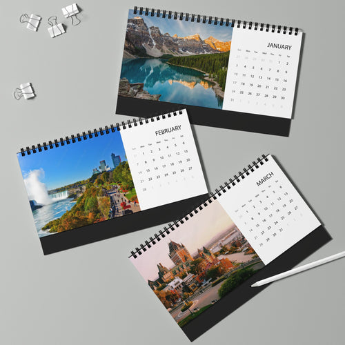 Canada 2027 Desktop Calendar — Scenic Canadian Cities Grid Planner