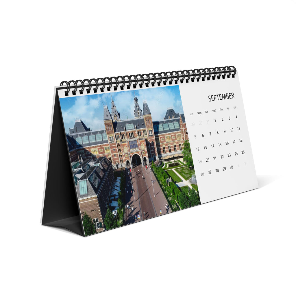 2027 Holland Desktop Calendar — Scenic Netherlands Grid Planner (Desk Calendar)