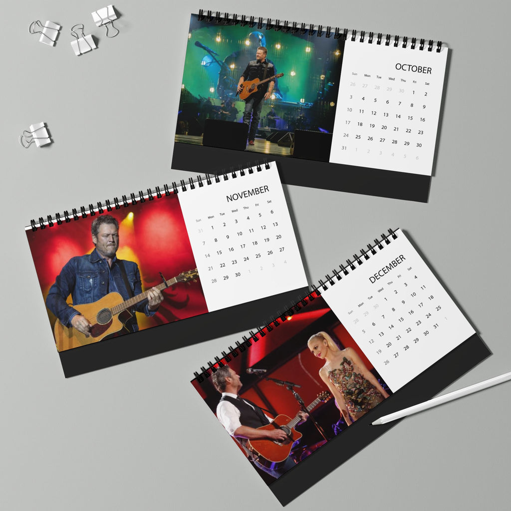 Blake Shelton Desktop Calendar (2027 grid)