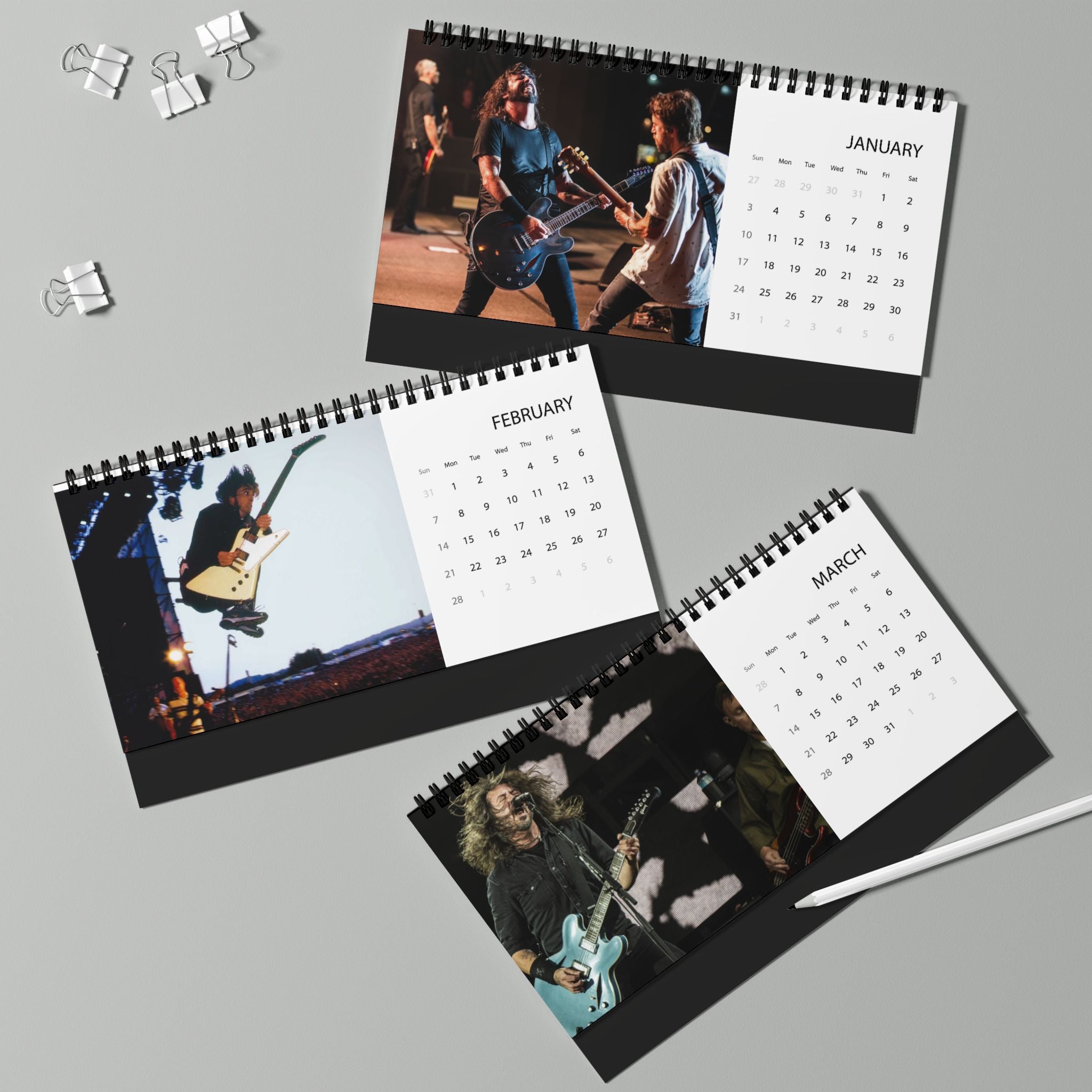 Foo Fighters Desktop Calendar (2027 grid)