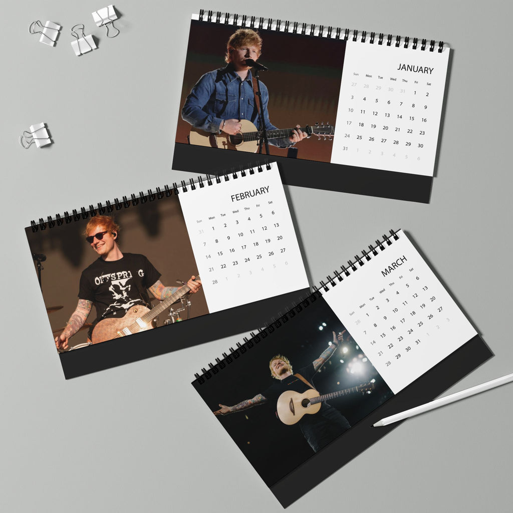 Ed Sheeran Desktop Calendar (2027 grid)