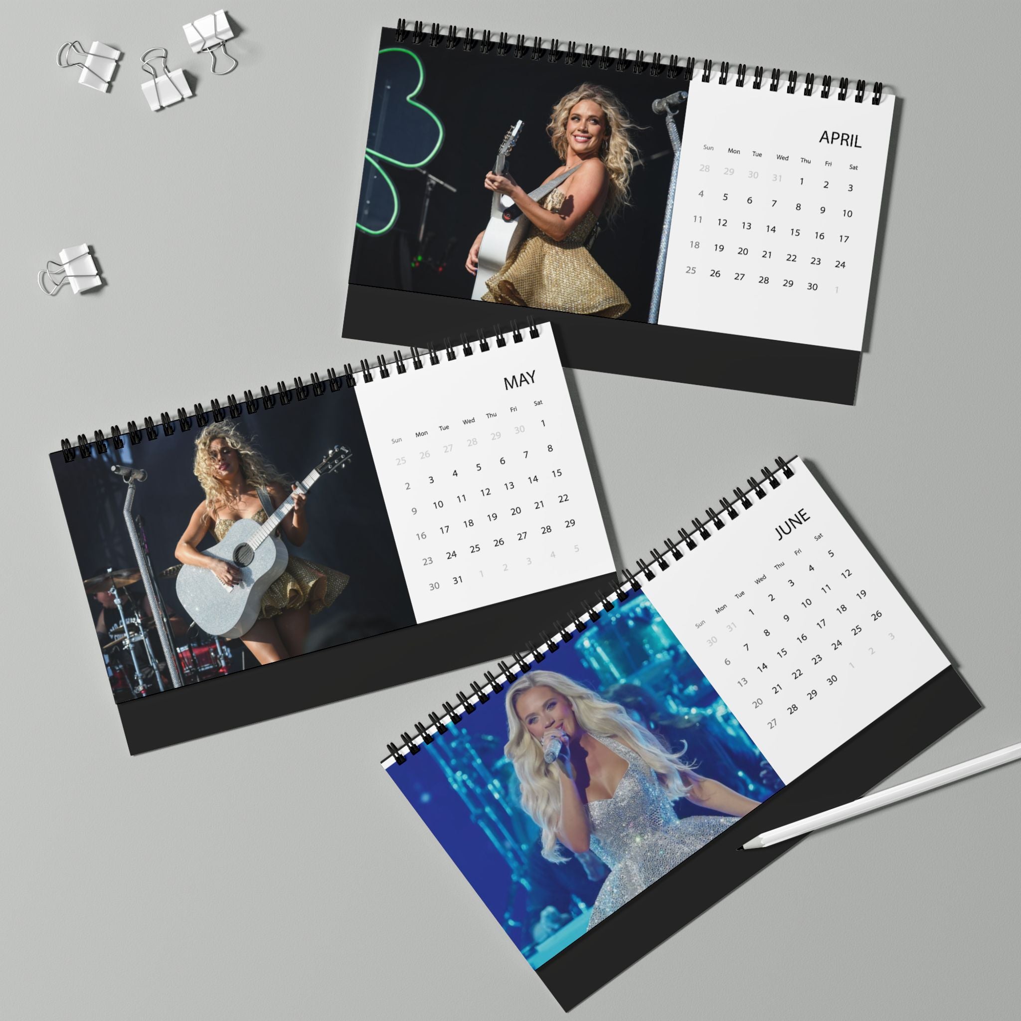 Megan Moroney Desktop Calendar Grid Desk Planner