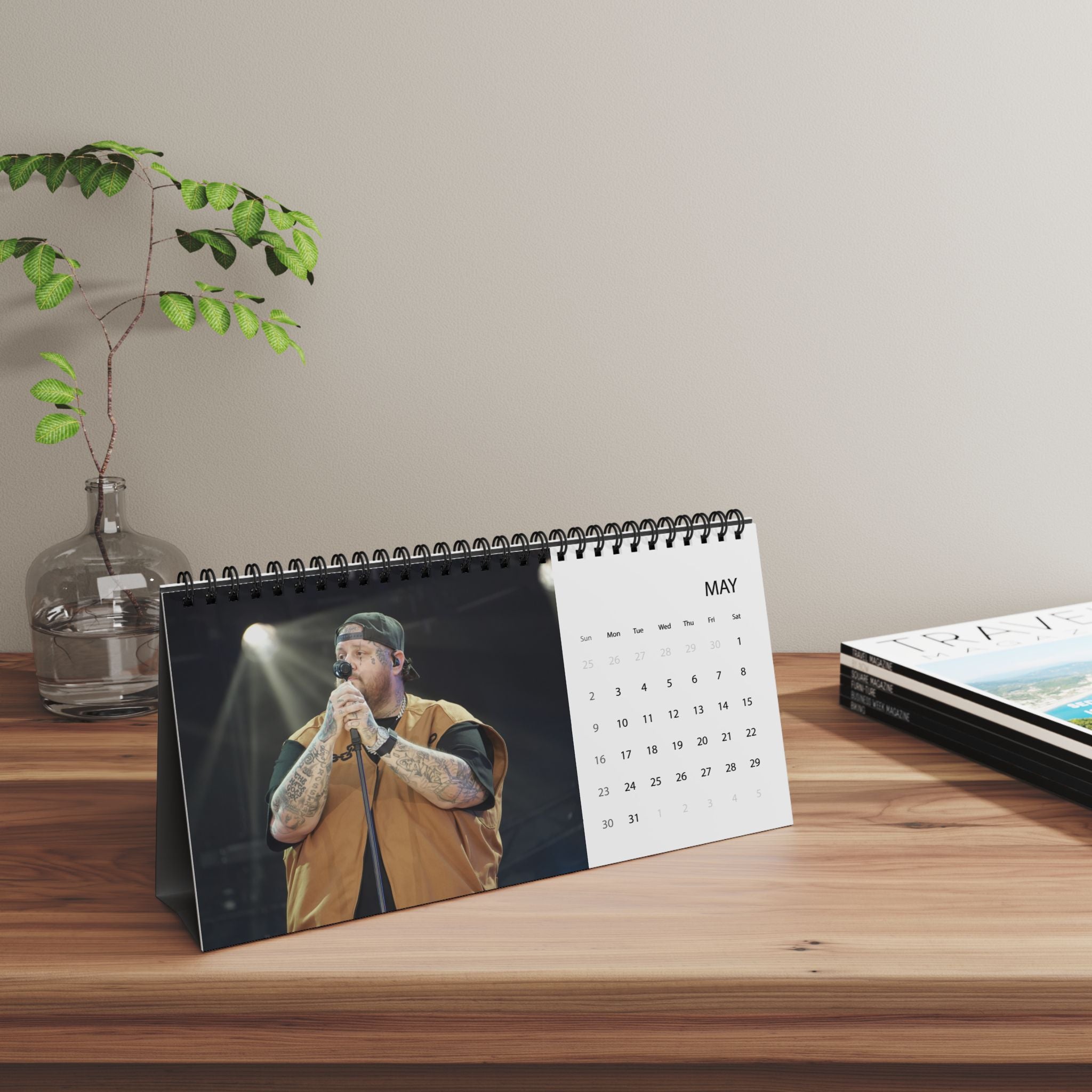 Jelly Roll 2027 Desktop Calendar — Concert Photo Grid Calendar (Monthly View)