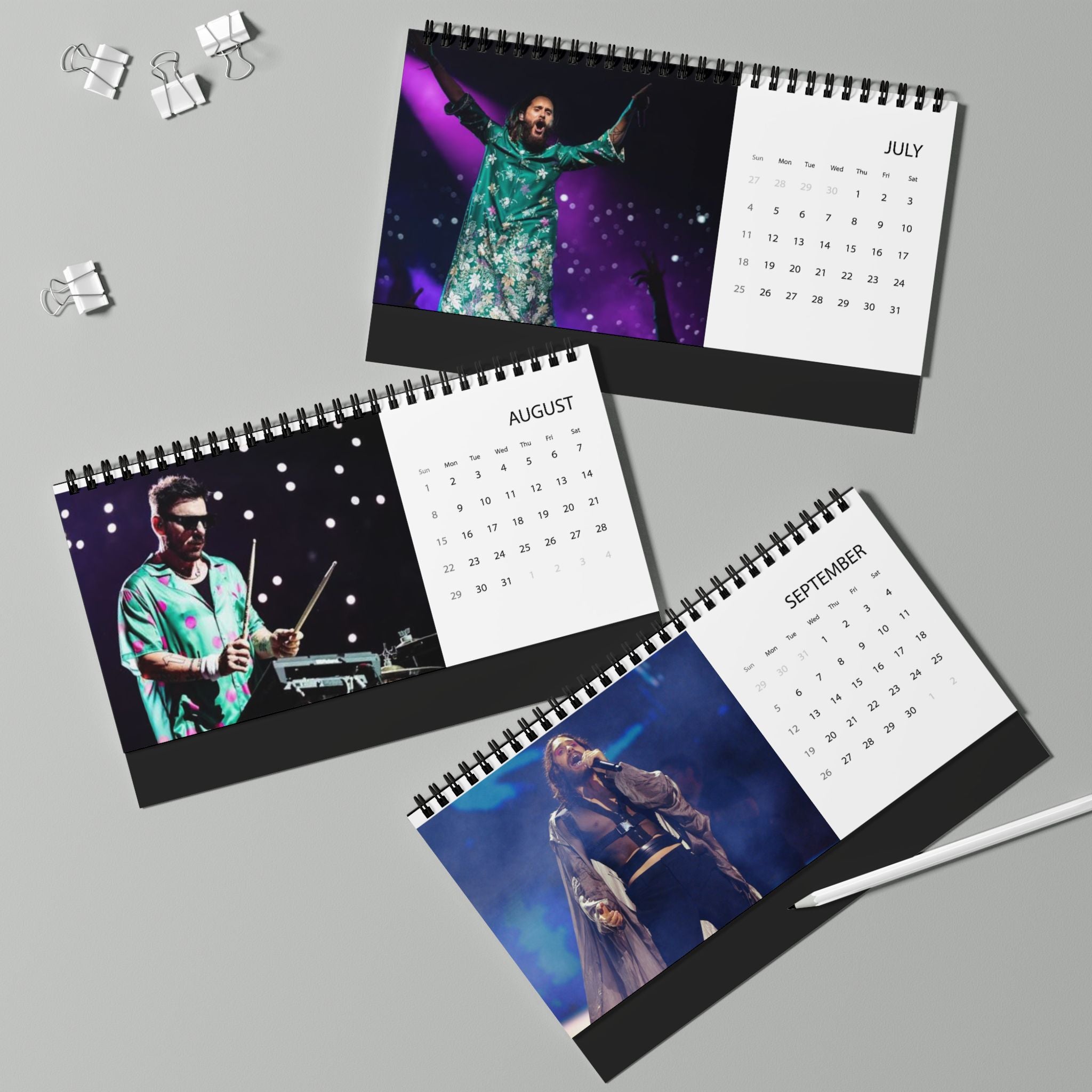 30 Seconds to Mars Desktop Calendar (2027 grid)