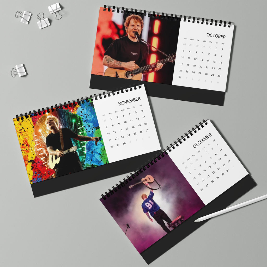 Ed Sheeran Desktop Calendar (2027 grid)