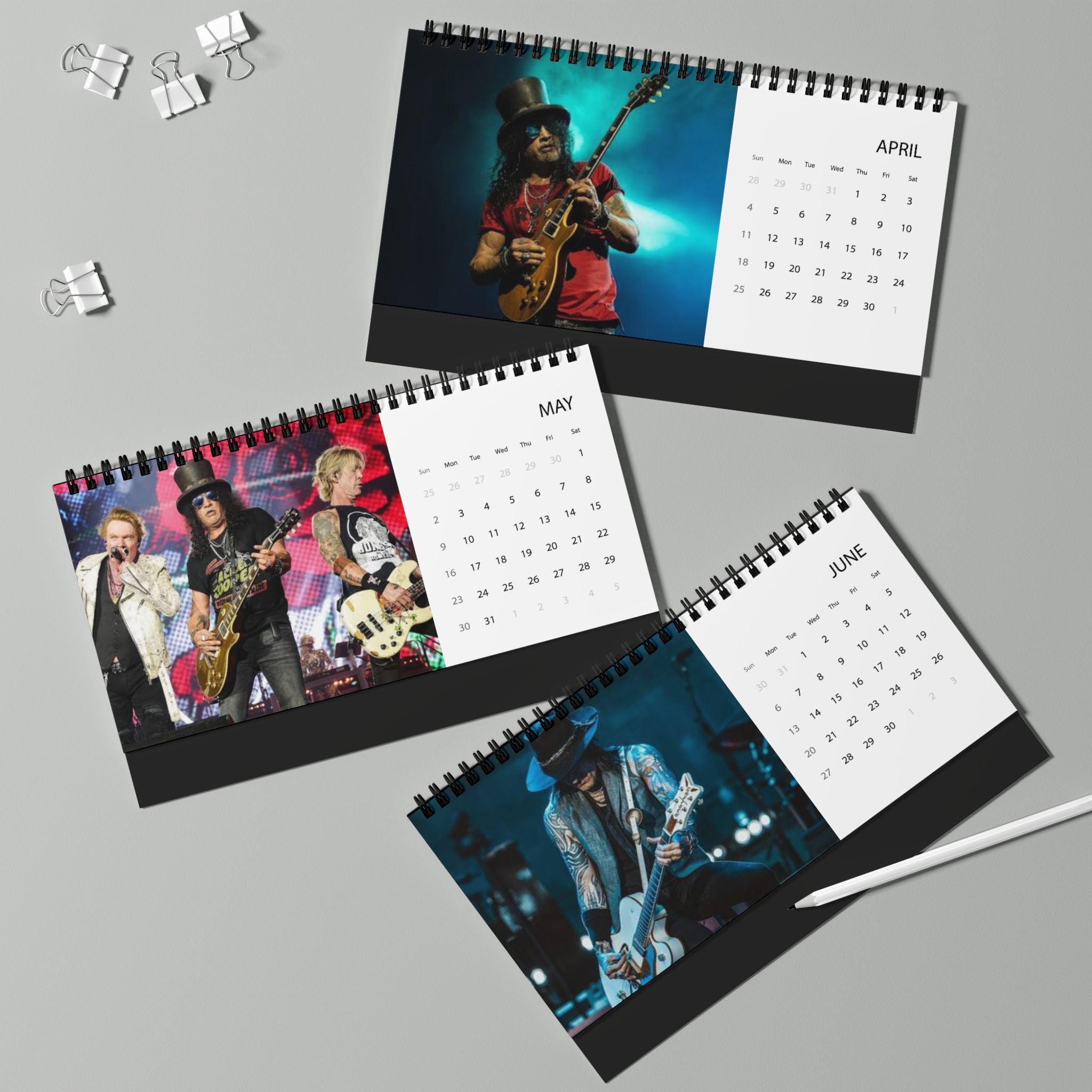 Guns N Roses Desktop Calendar (2027 grid)