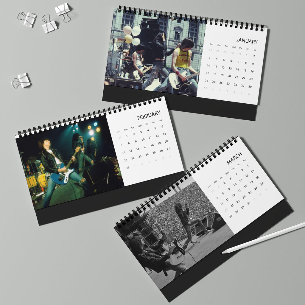 Ramones 2027 Desk Calendar — Rock Band Desktop Grid Calendar