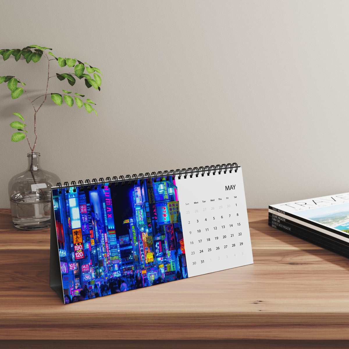 Tokyo 2027 Desktop Calendar – Grid Planner with City Photo Layout