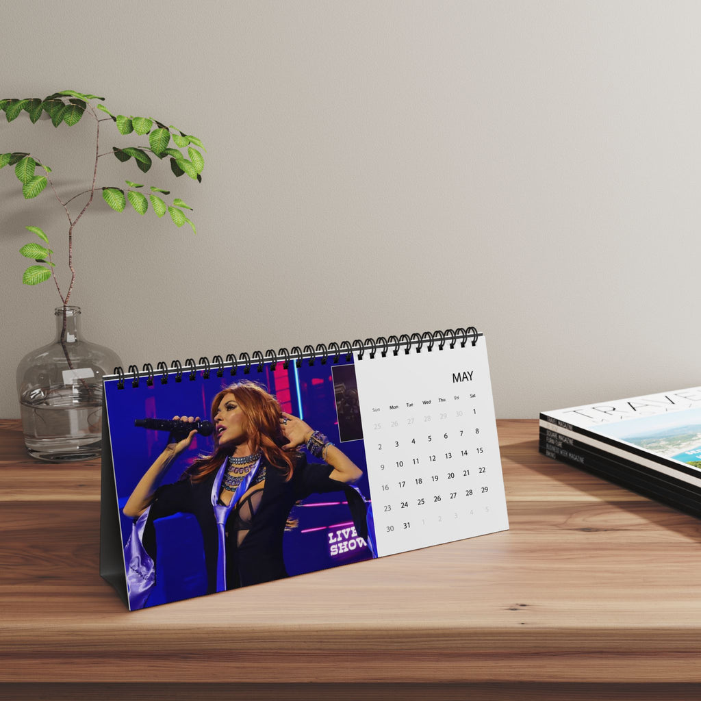 Shania 2027 Desktop Calendar — Grid-Style Month Planner