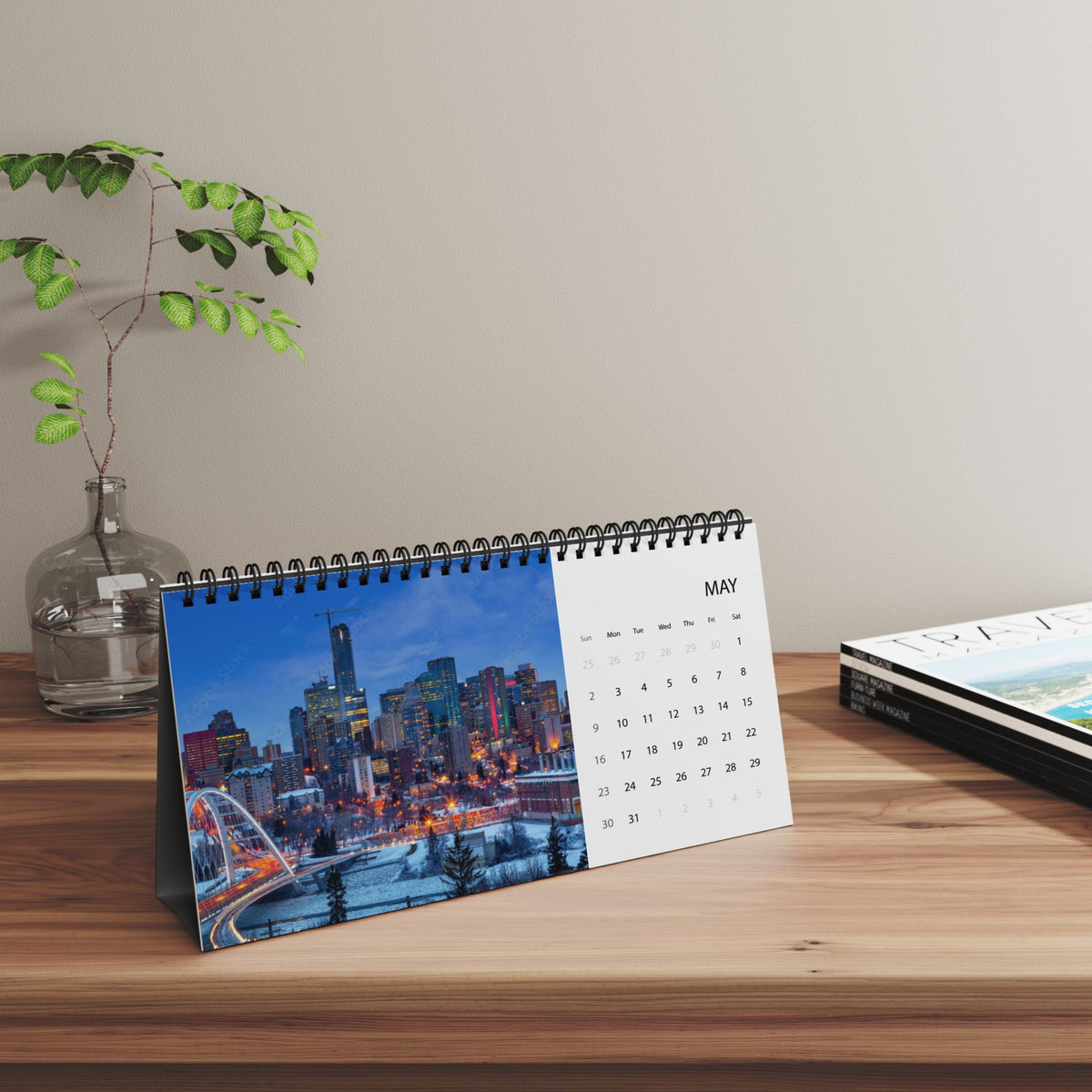 Canada 2027 Desktop Calendar — Scenic Canadian Cities Grid Planner
