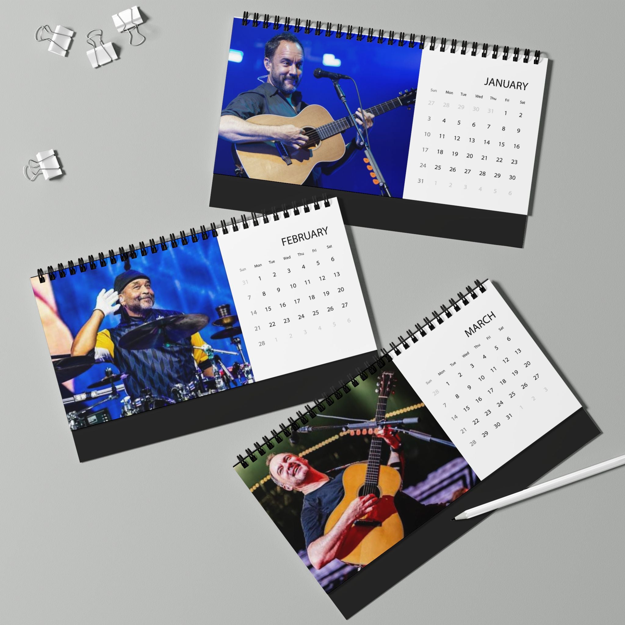 Dave Matthews Desktop Calendar (2027 grid)