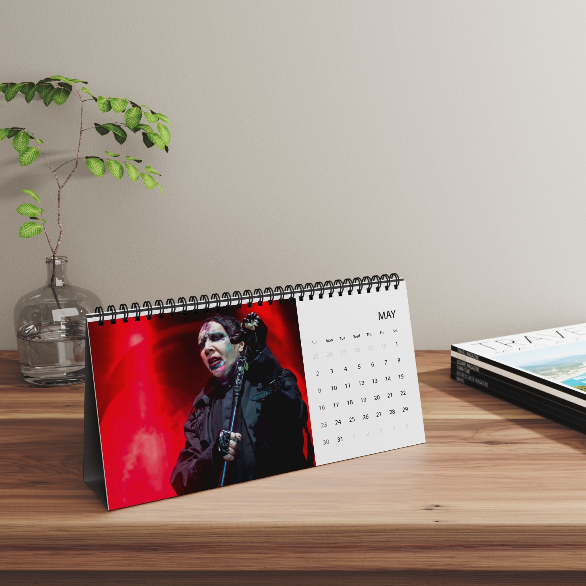 Marilyn Manson 2027 Music Artist Desk Calendar with Monthly Grid