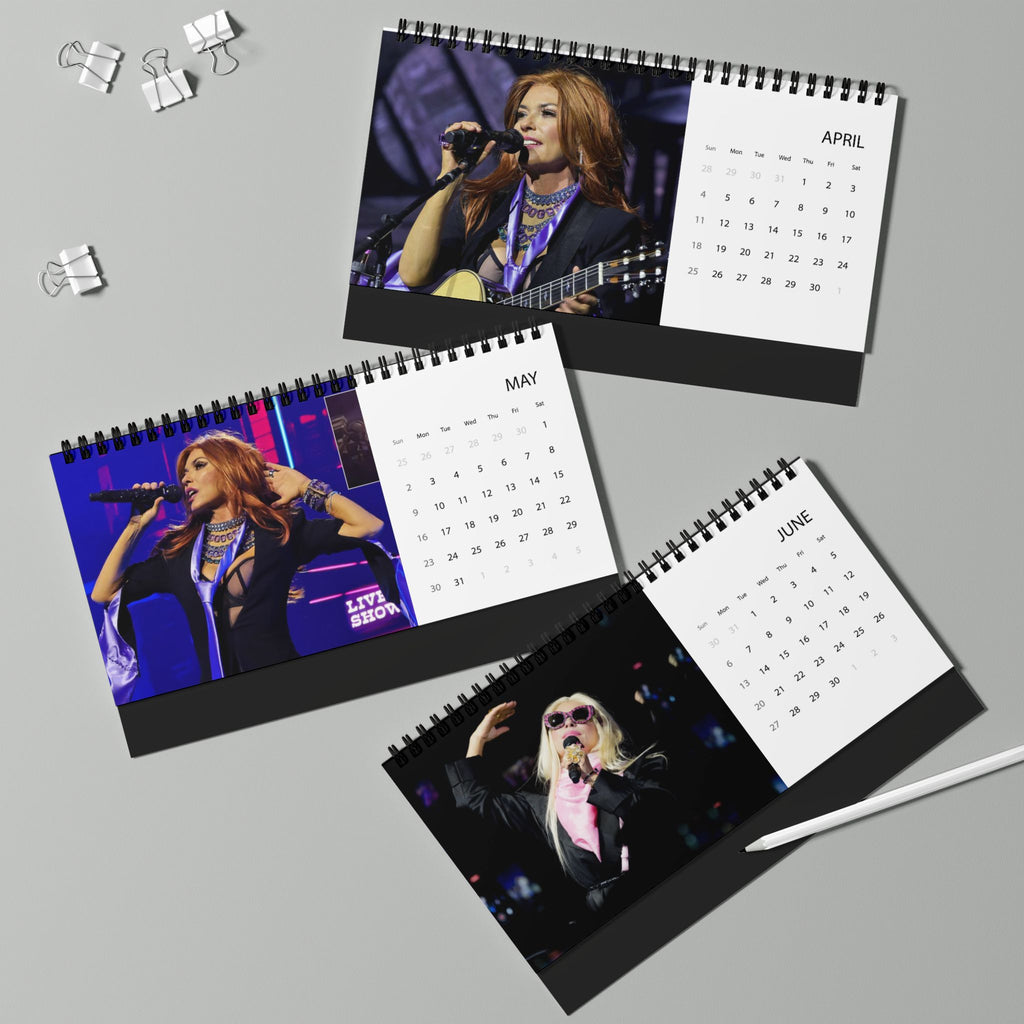 Shania 2027 Desktop Calendar — Grid-Style Month Planner