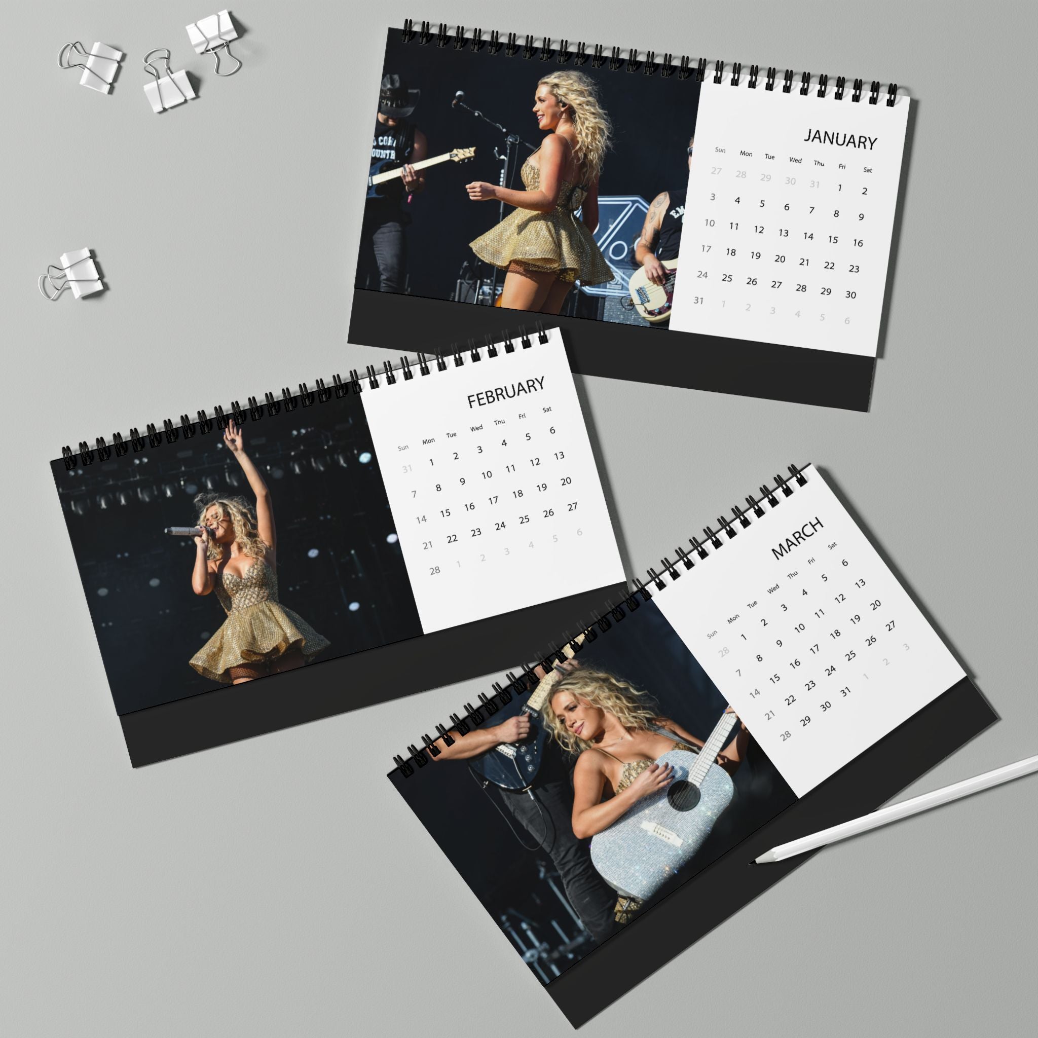 Megan Moroney Desktop Calendar Grid Desk Planner