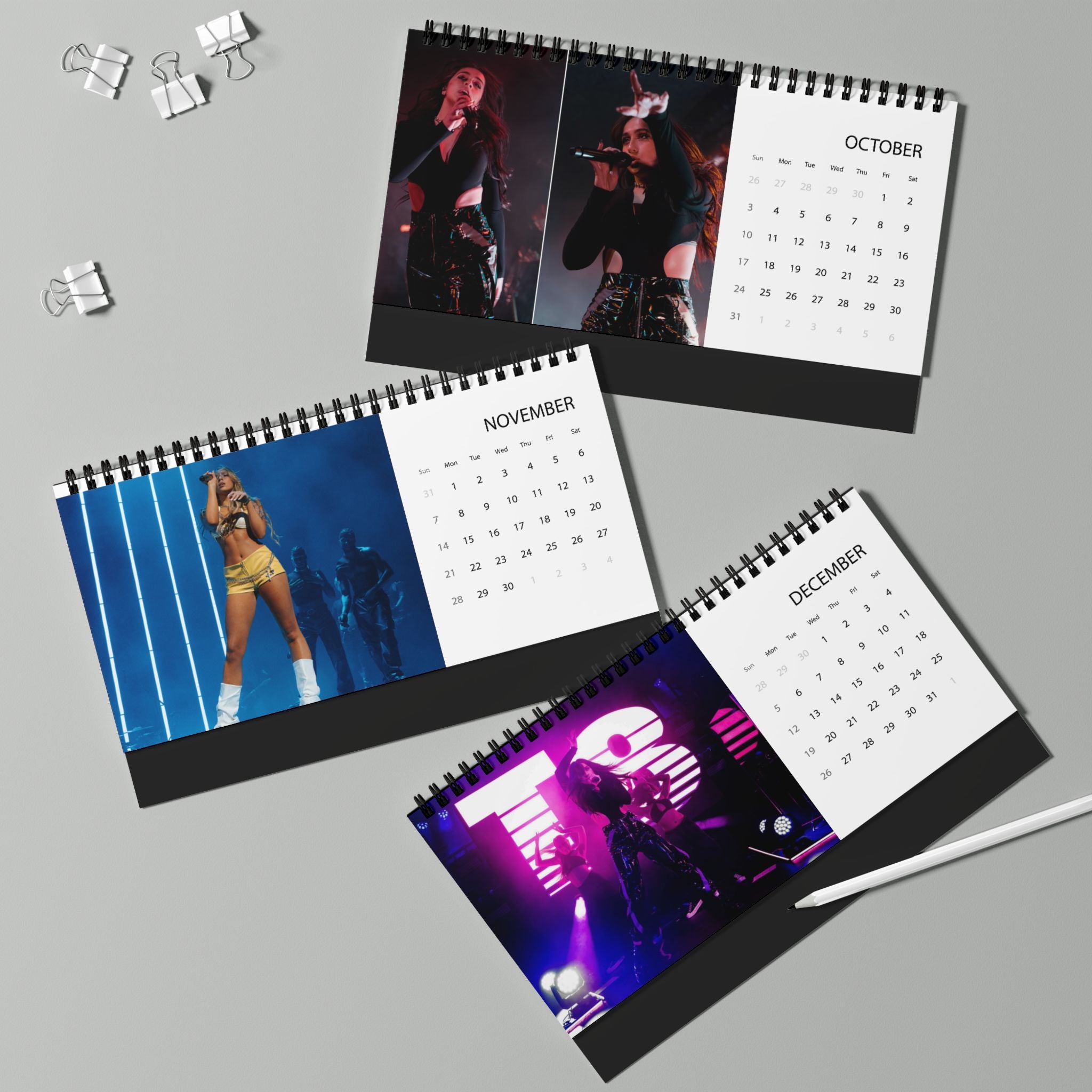 Tate Mcrae Grid Desktop Planner Calendar 2027