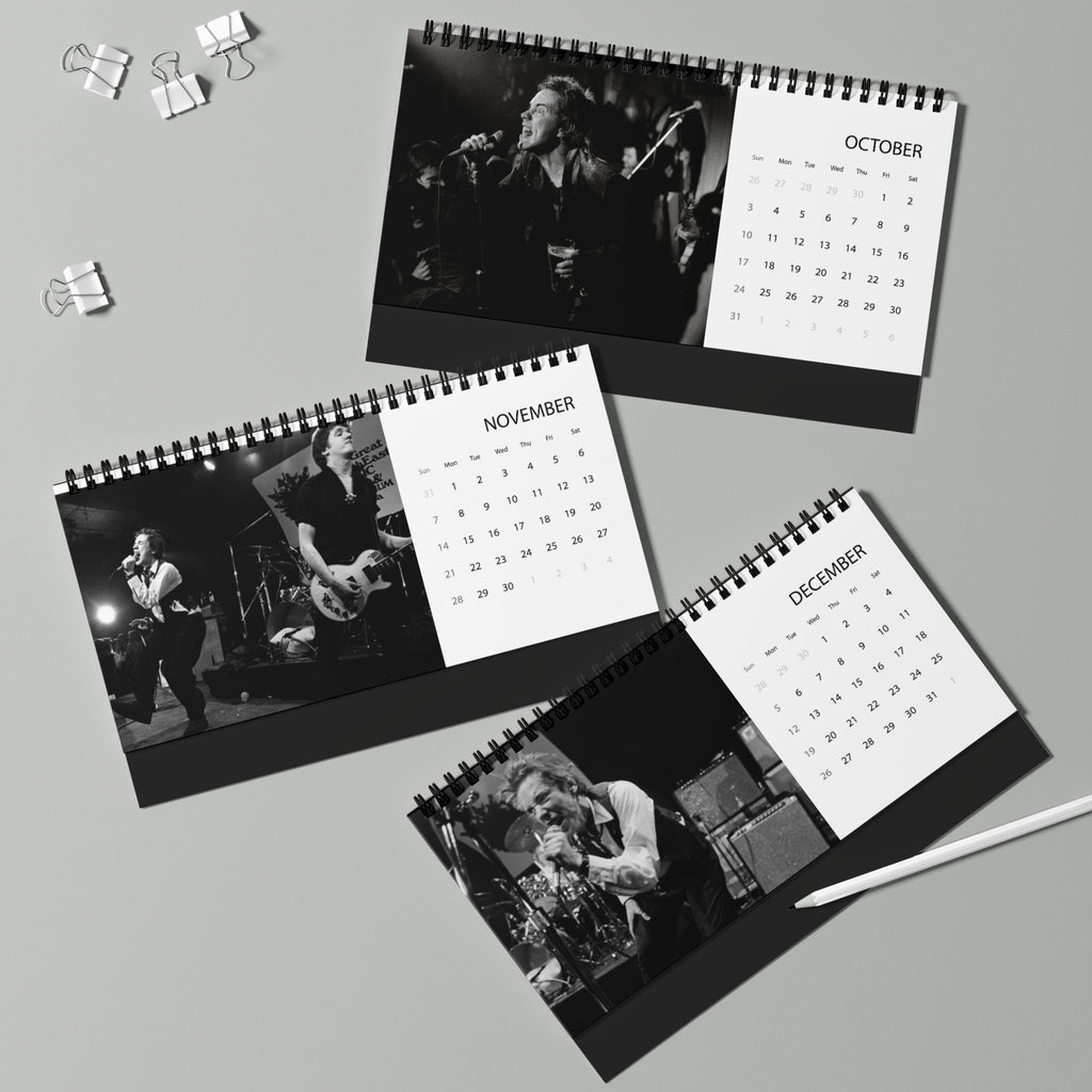 Pistols 2027 Desktop Calendar – Punk Band Photo Grid