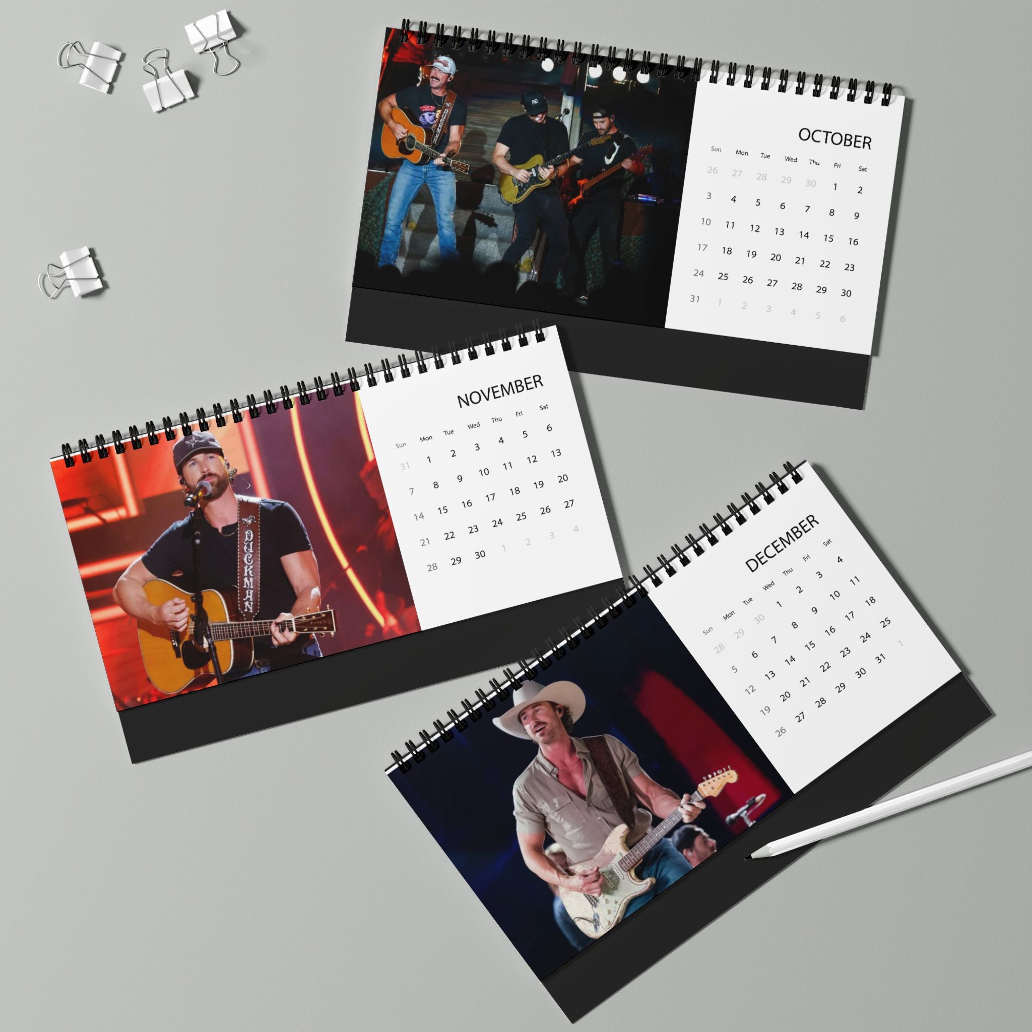 Riley Green 2027 Desk Calendar — Country Music Artist Desktop Calendar (Grid Layout)