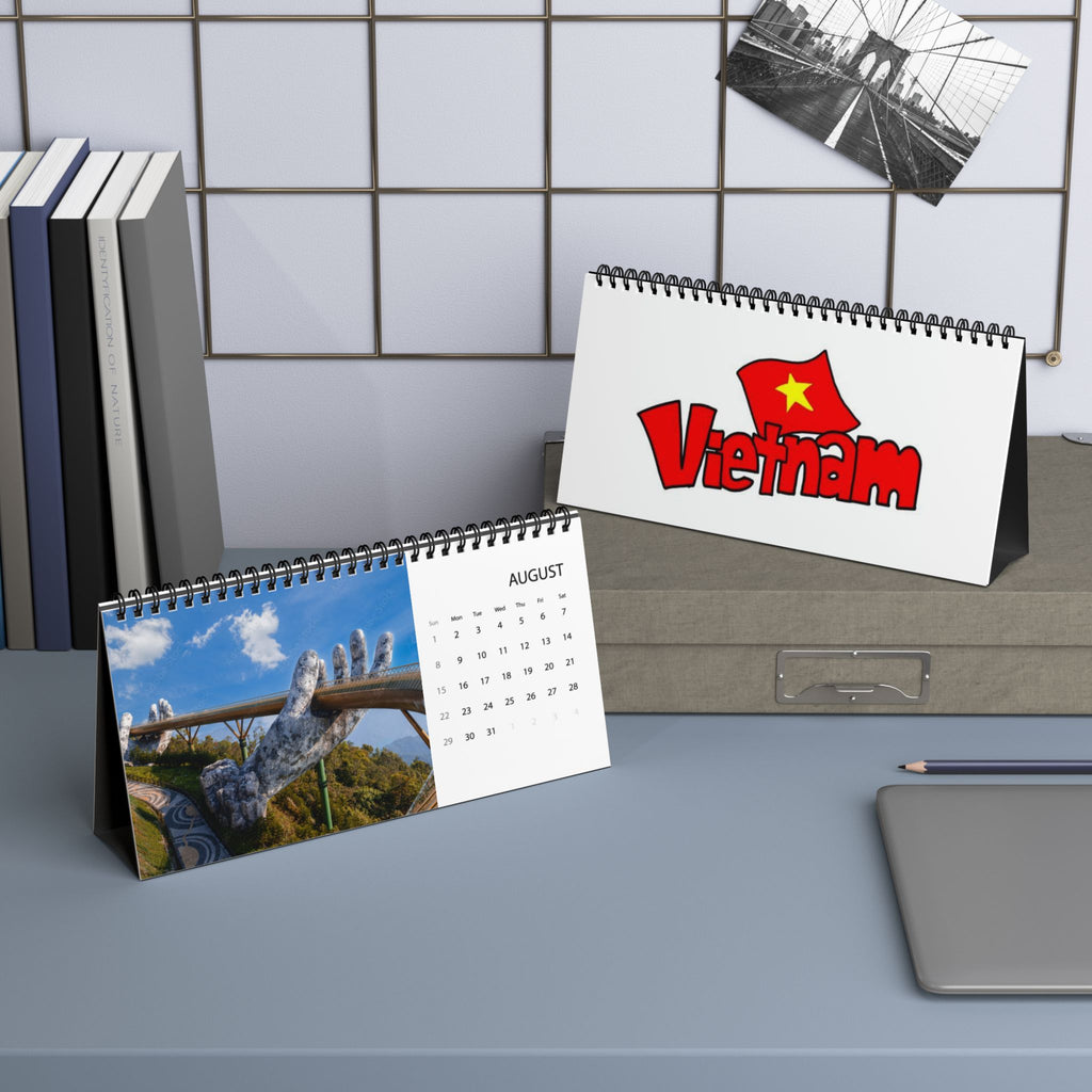 Vietnam Desktop Calendar 2027 — Scenic Vietnam Photo Grid Desk Calendar