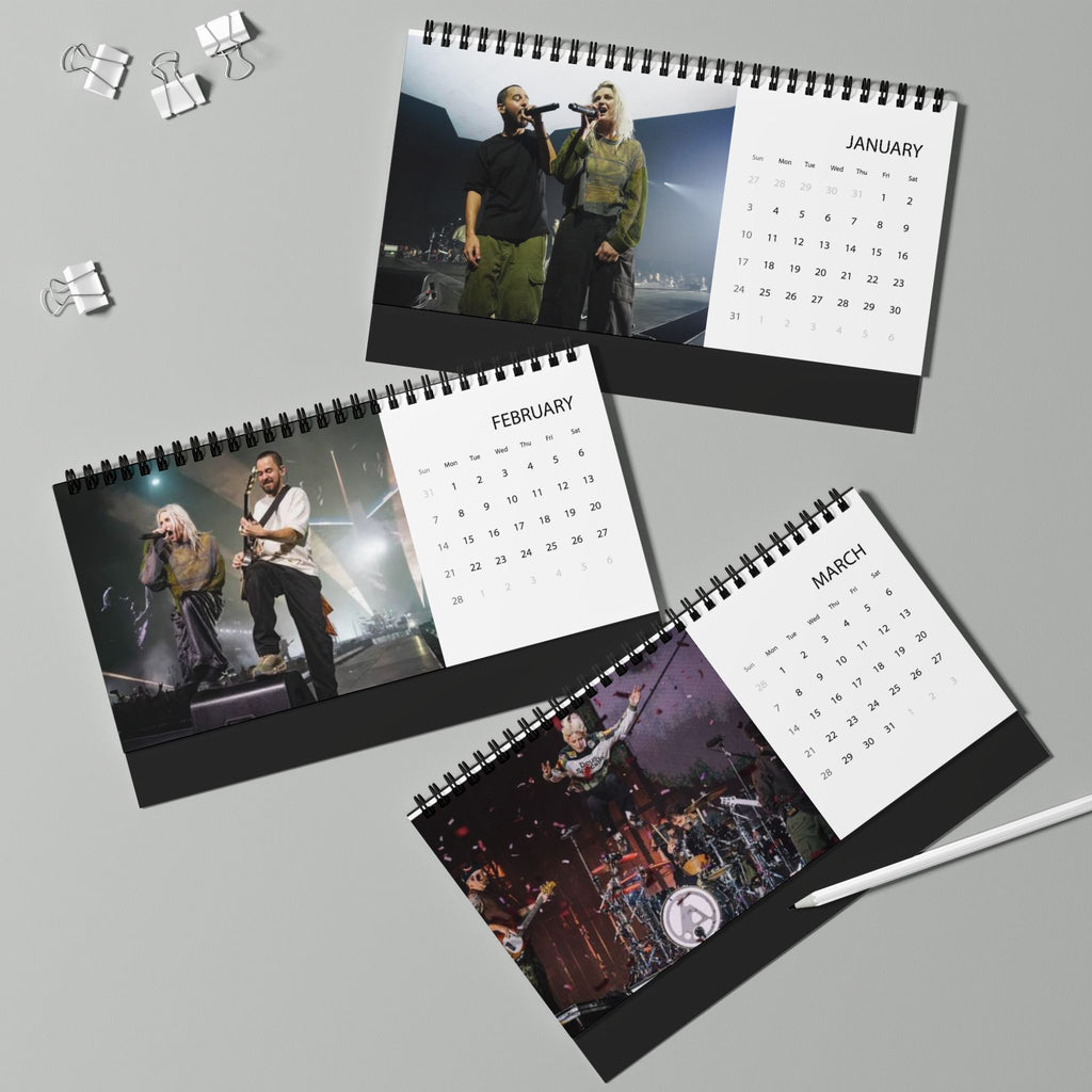 Linkin Park Desktop Calendar — 2027 Band Photo Grid Calendar