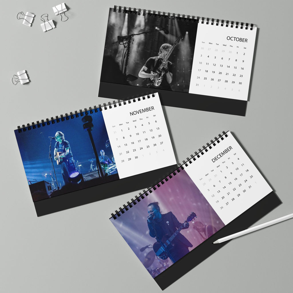 Radiohead 2027 Desktop Calendar — Grid-Style Monthly Planner