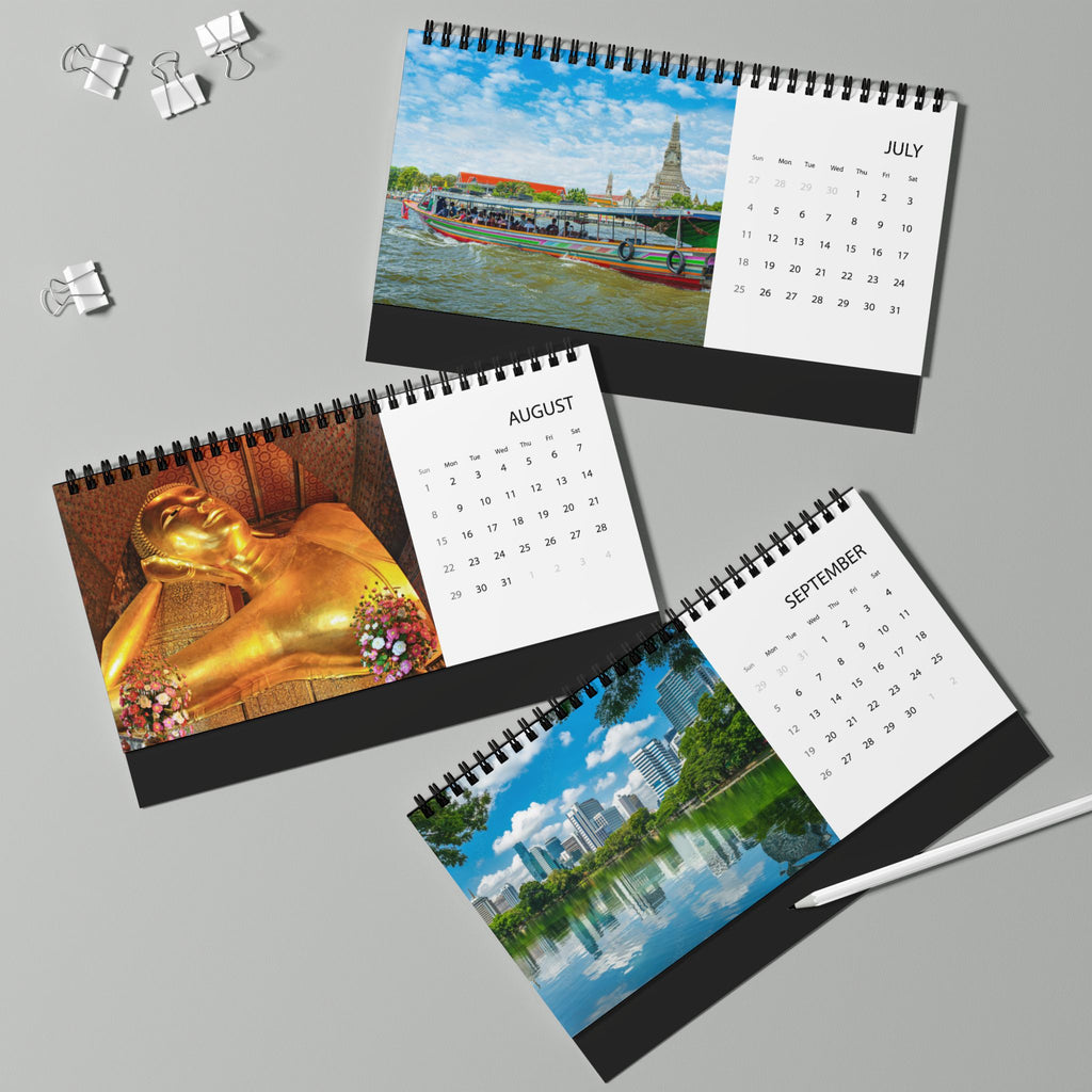 Bangkok Desktop Calendar 2027 — Grid Format Desk Planner