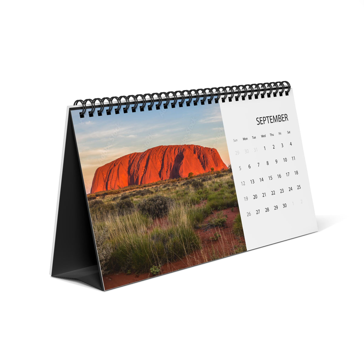 Australia Desktop Calendar 2027 — Scenic Australia Grid-Style Desk Calendar