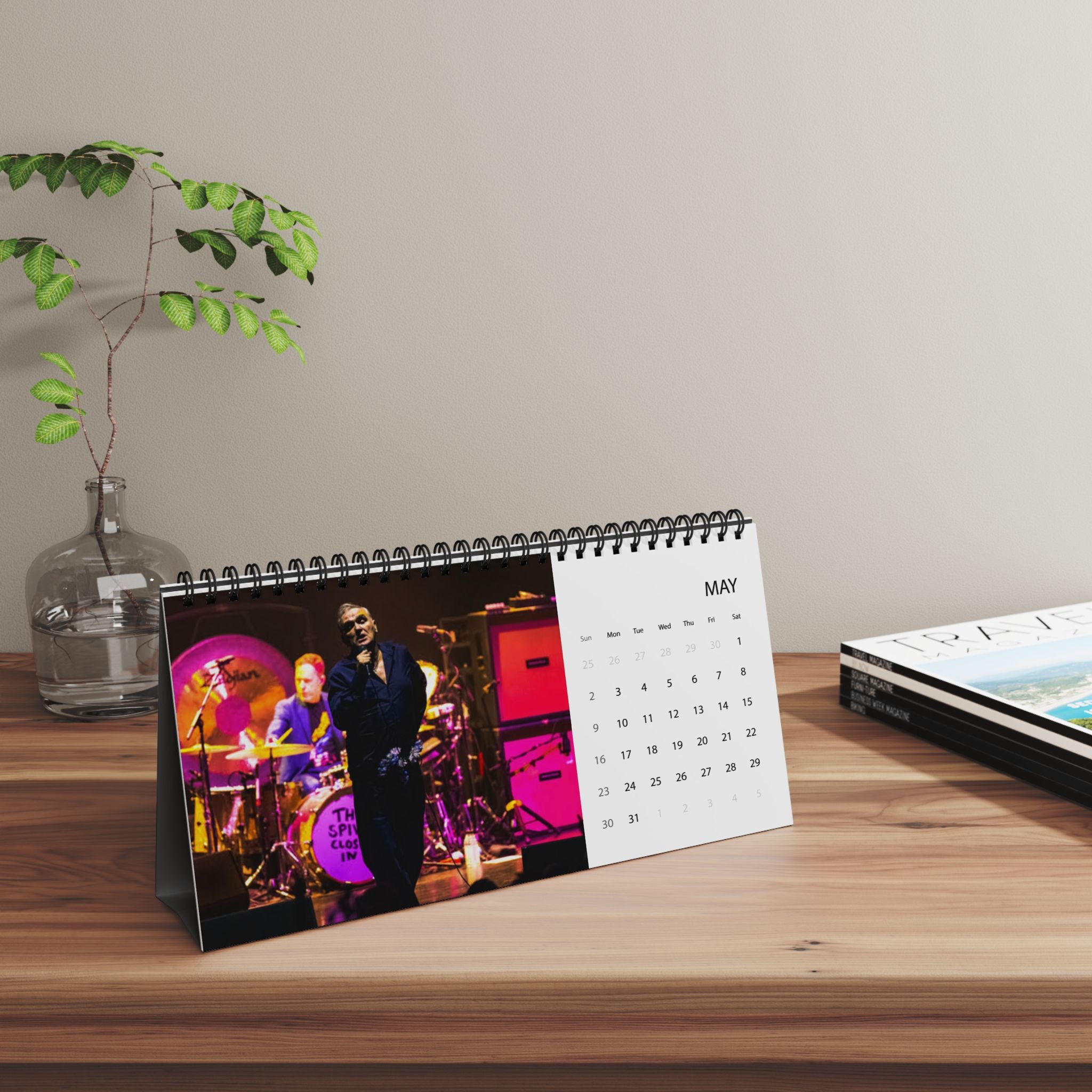 Morrissey 2027 Desktop Calendar — Grid Planner with Band Photos