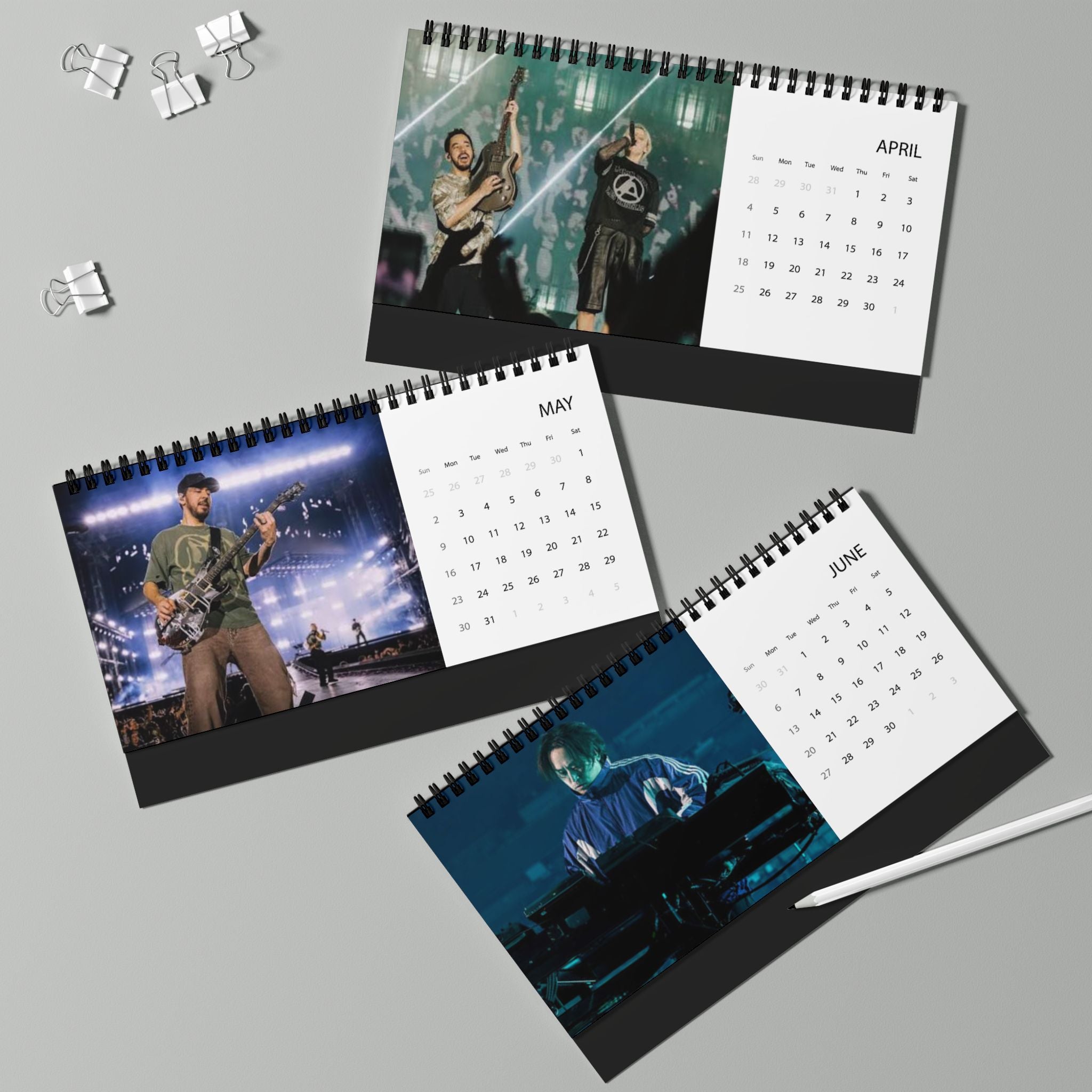Linkin Park Desktop Calendar — 2027 Band Photo Grid Calendar