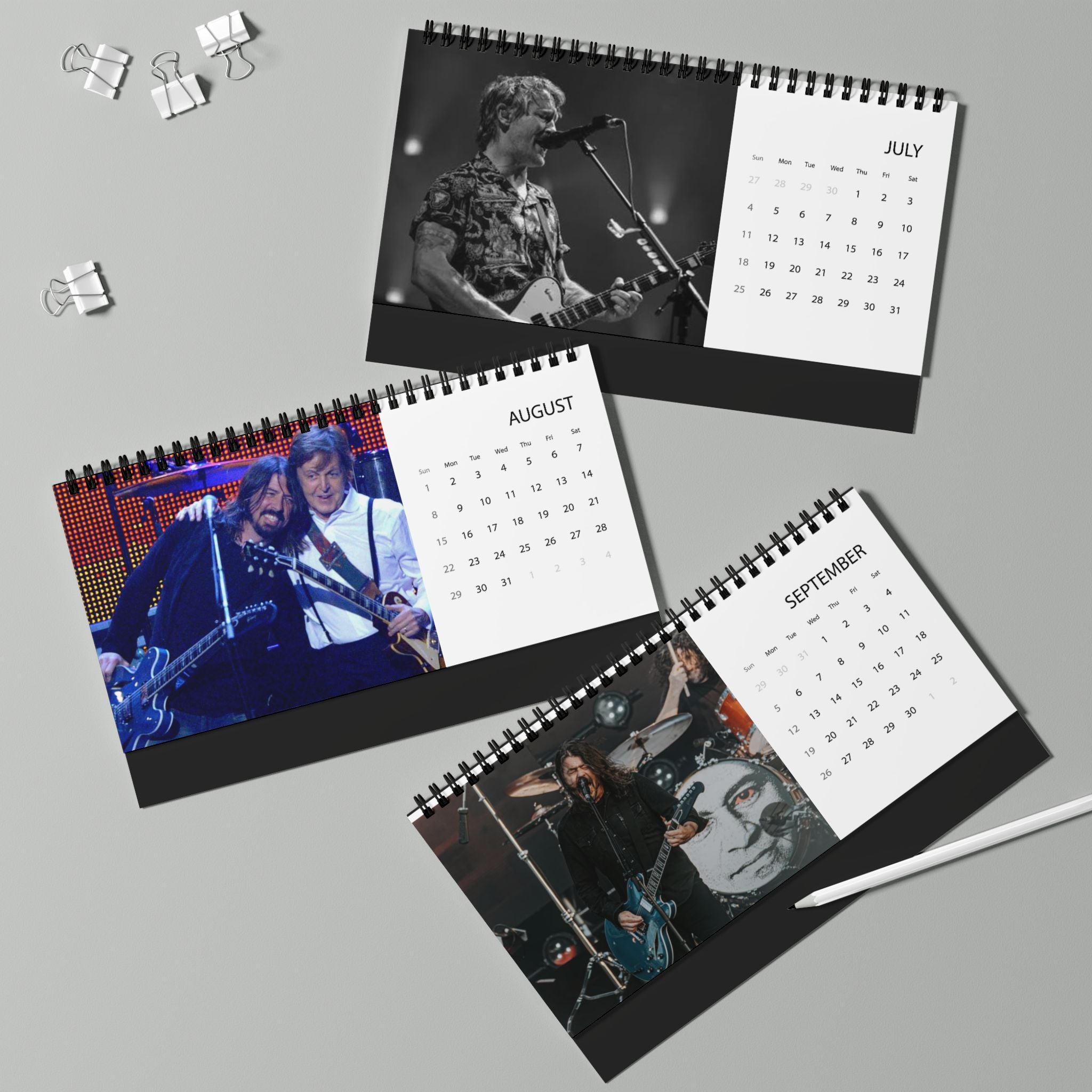Foo Fighters Desktop Calendar (2027 grid)