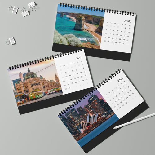 Australia Desktop Calendar 2027 — Scenic Australia Grid-Style Desk Calendar
