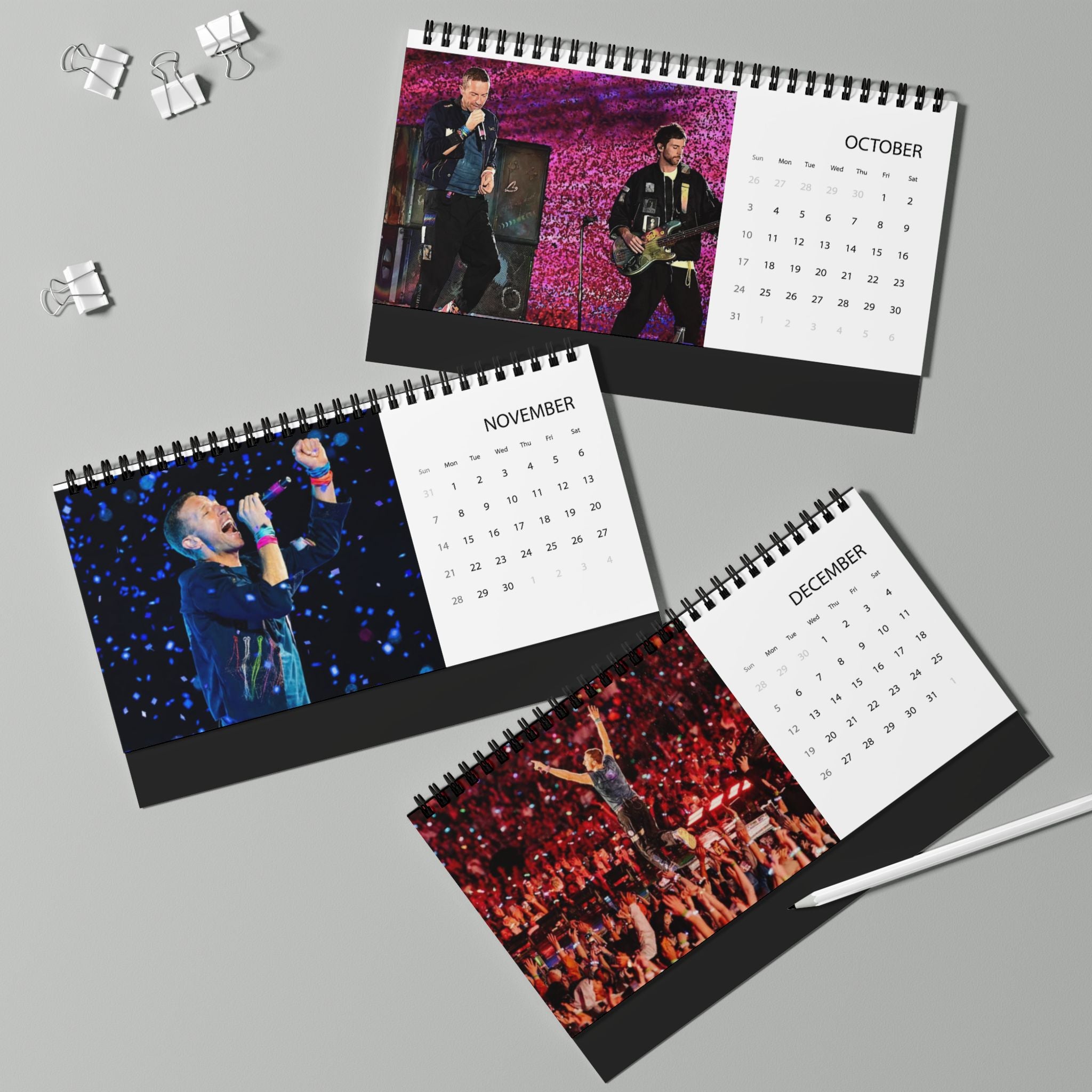 Coldplay Desktop Calendar (2027 grid)