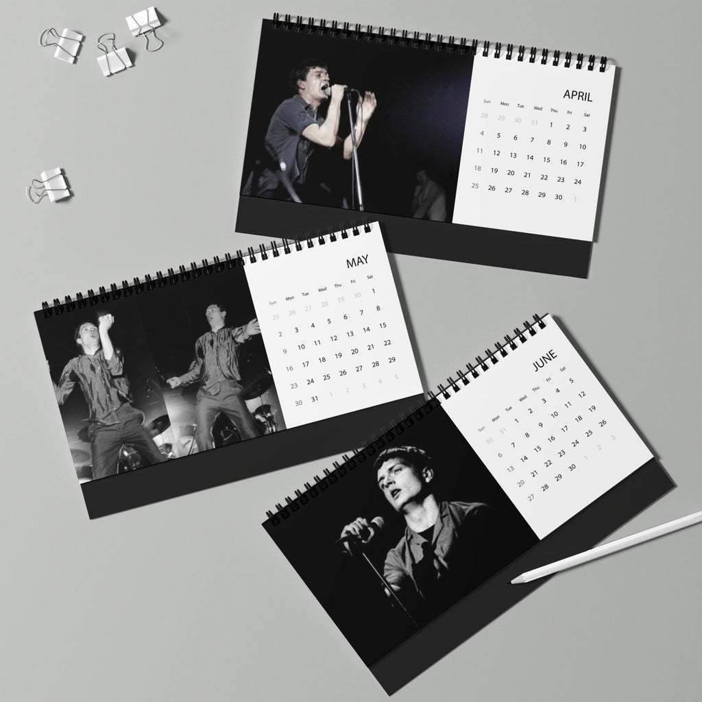 Joy Division 2027 Desktop Calendar - Grid Layout, Band Photo Monthly Planner
