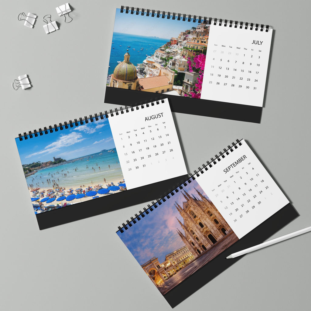 Italy Scenic Desktop Calendar (2027 Grid)