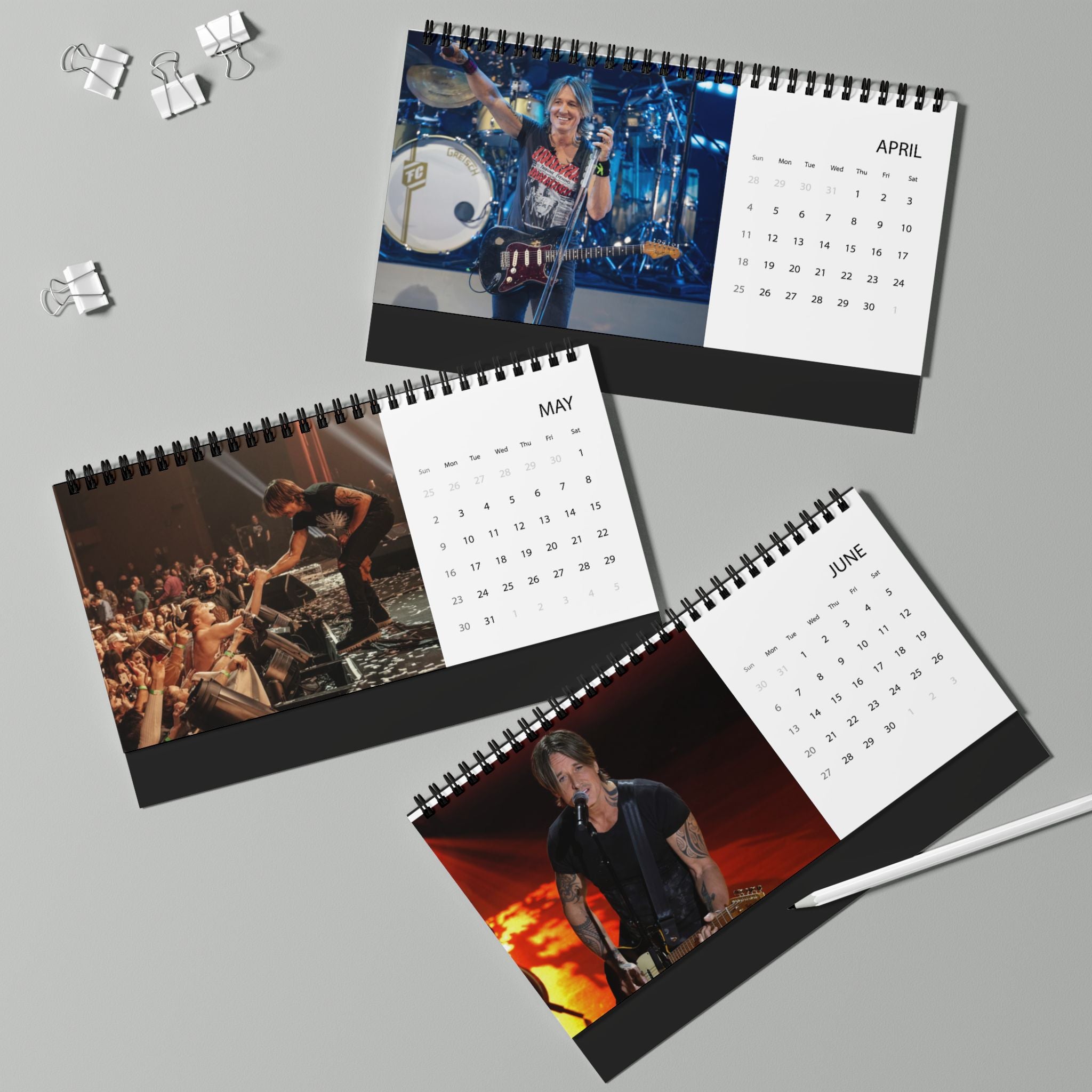 Keith Urban 2027 Grid Calendar (Desk Display)
