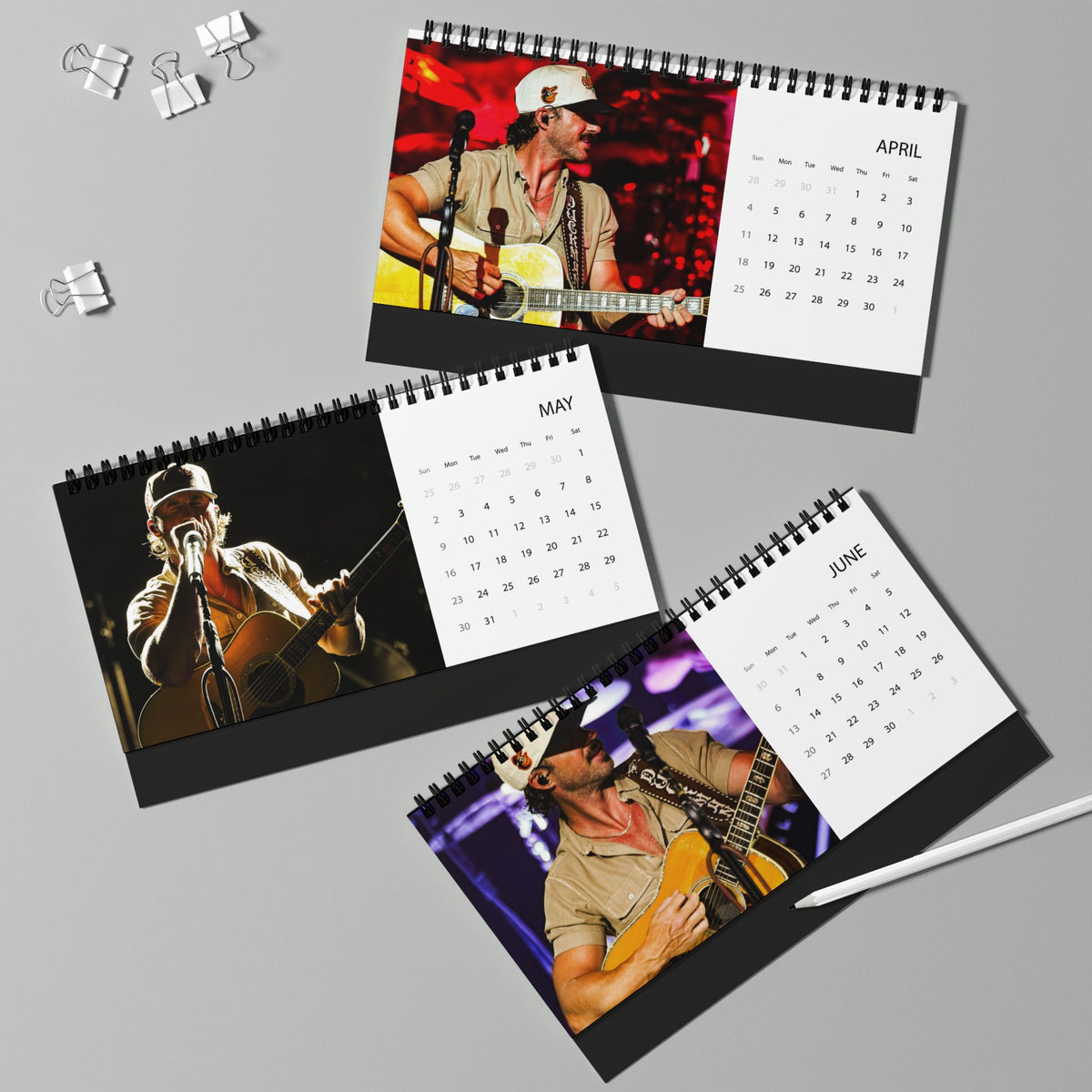 Riley Green 2027 Desk Calendar — Country Music Artist Desktop Calendar (Grid Layout)
