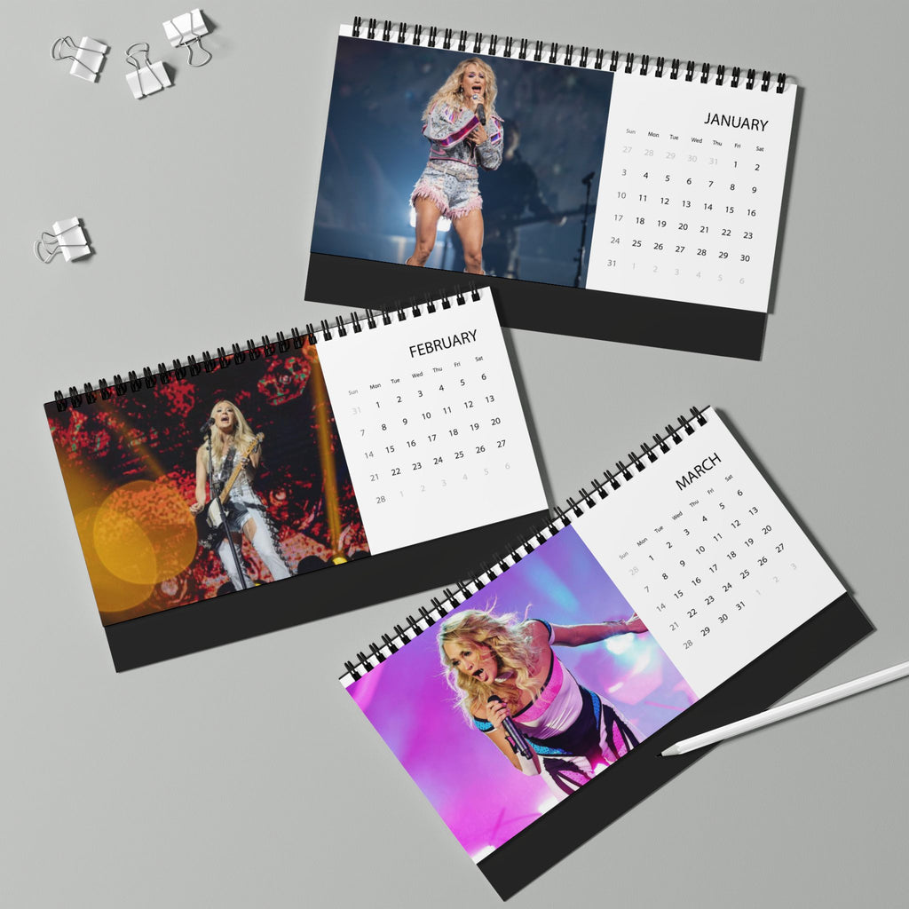 Carrie Underwood Desktop Calendar (2027 grid)