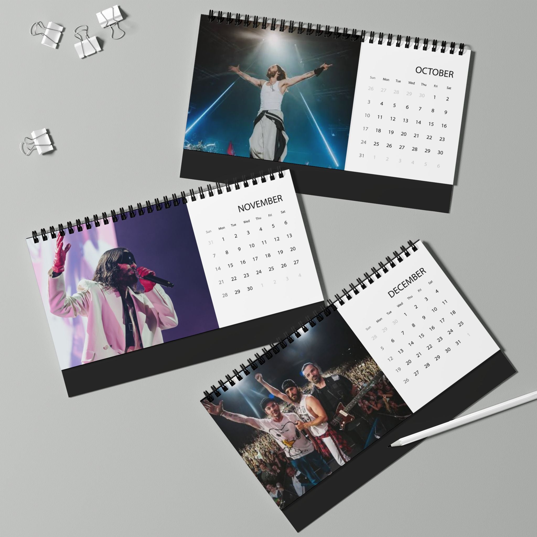 30 Seconds to Mars Desktop Calendar (2027 grid)
