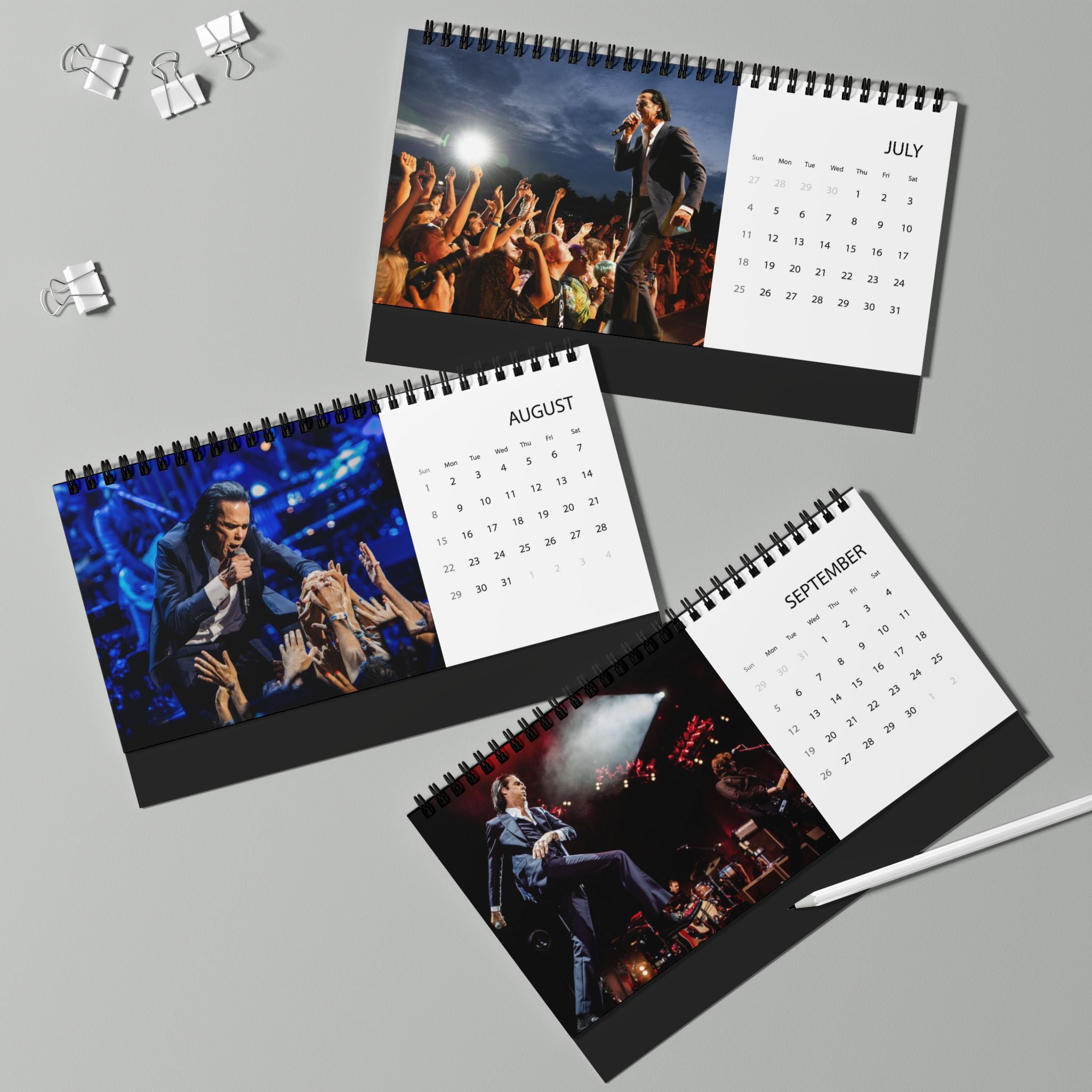 Nick Cave 2027 Desk Calendar — Desktop Grid Monthly Calendar