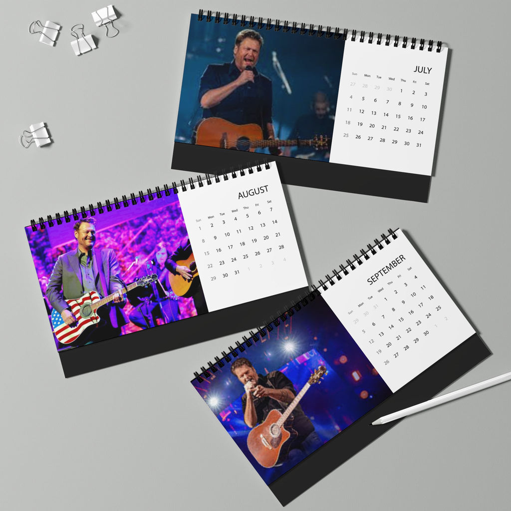 Blake Shelton Desktop Calendar (2027 grid)