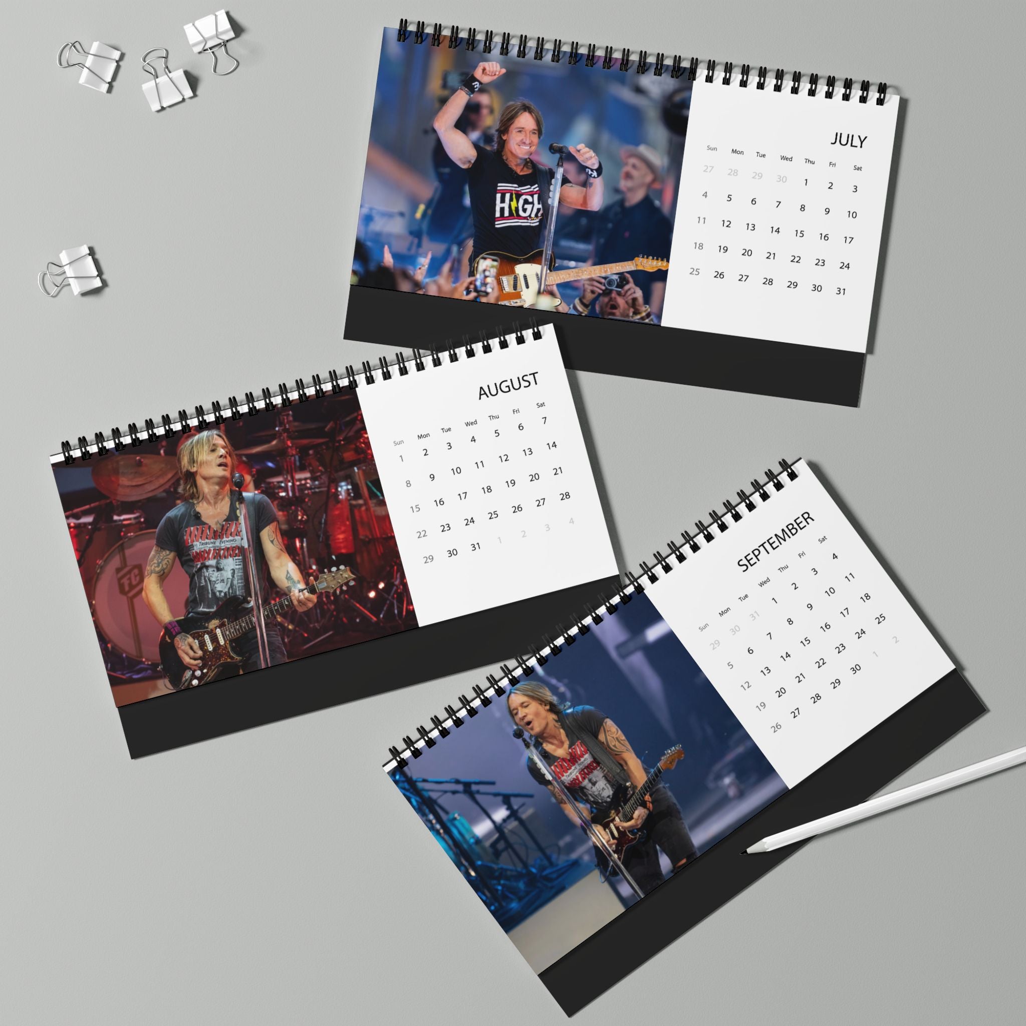 Keith Urban 2027 Grid Calendar (Desk Display)