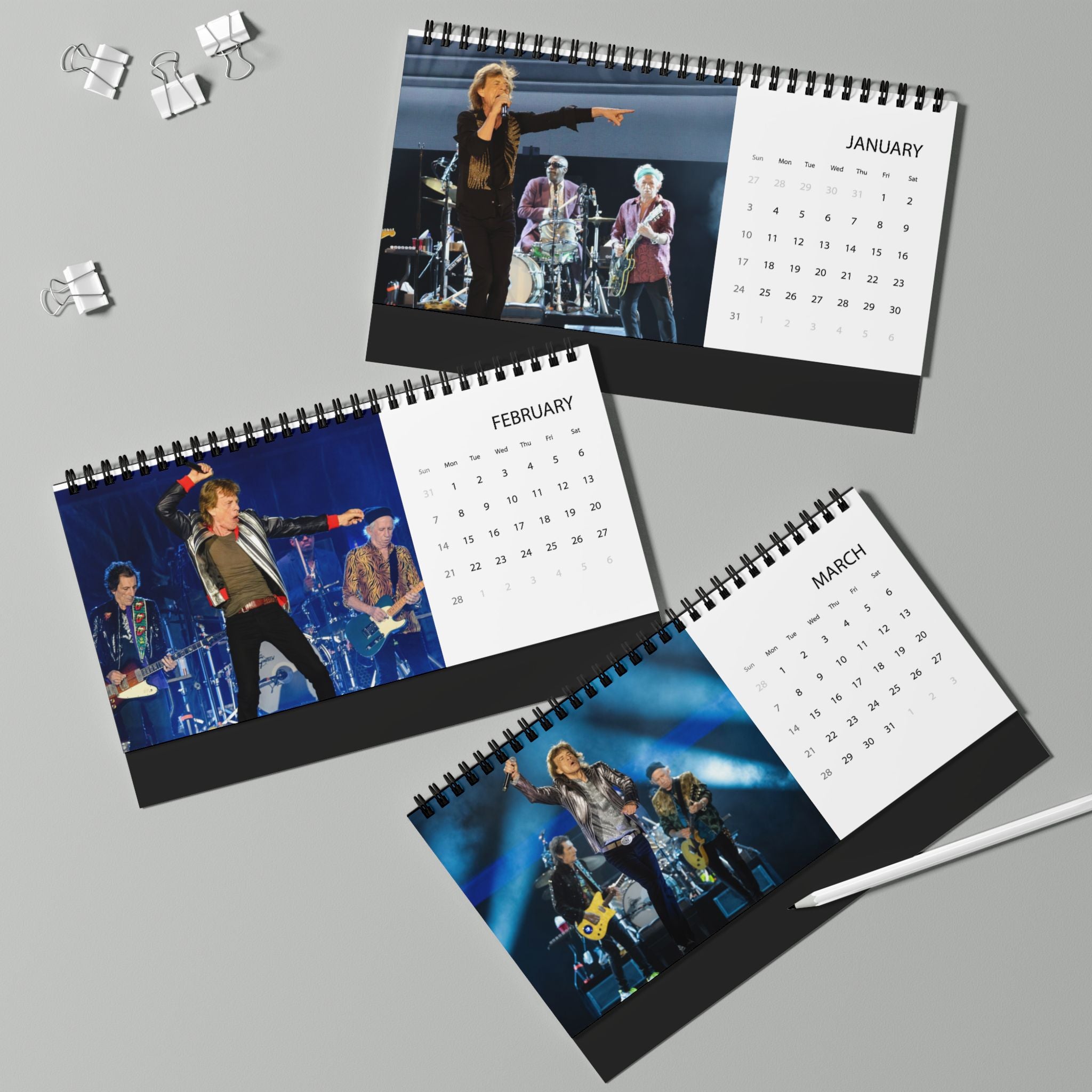 Rolling Stones Desktop Calendar 2027